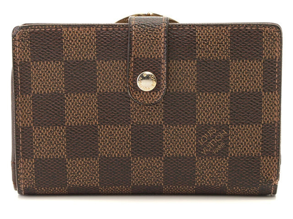 LOUIS VUITTON Portefeuille Viennois Damier Ebene Brown coin bi fold wallet